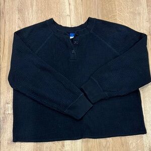 Women’s Black Waffle Knit Sweater